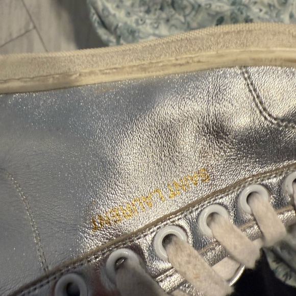 Saint Laurent Silver Sneakers High Top - Picture 1 of 10